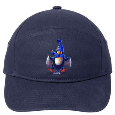 Penguin Snow Angel 7-Panel Snapback Hat