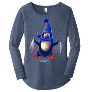 Penguin Snow Angel Women's Perfect Tri Tunic Long Sleeve Shirt