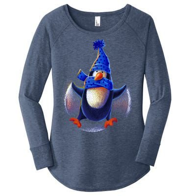 Penguin Snow Angel Women's Perfect Tri Tunic Long Sleeve Shirt