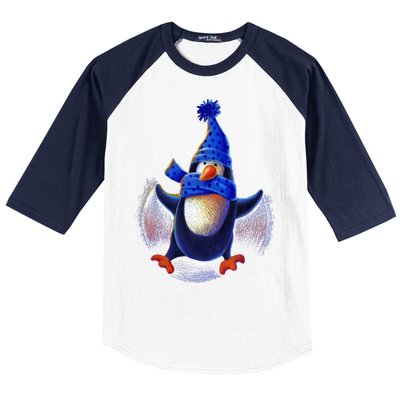 Penguin Snow Angel Baseball Sleeve Shirt