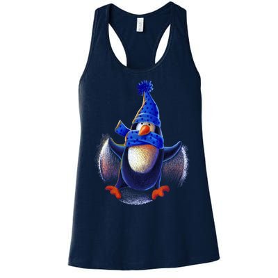 Penguin Snow Angel Women's Racerback Tank