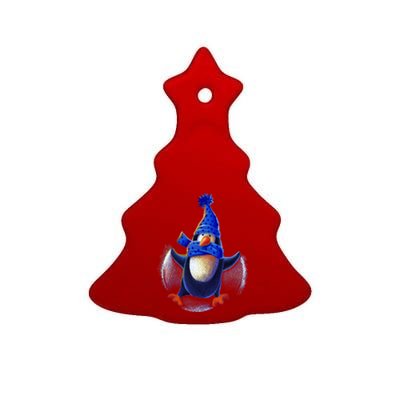 Penguin Snow Angel Ceramic Tree Ornament