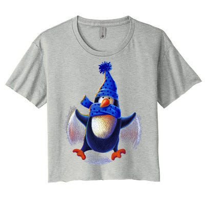 Penguin Snow Angel Women's Crop Top Tee