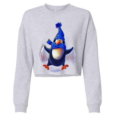 Penguin Snow Angel Cropped Pullover Crew