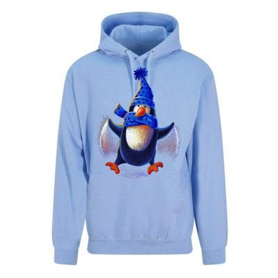 Penguin Snow Angel Unisex Surf Hoodie