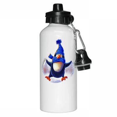 Penguin Snow Angel Aluminum Water Bottle 