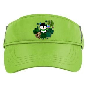 Penguin St Patty's Day Cute Shamrocks  Adult Drive Performance Visor