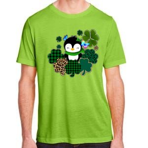 Penguin St Patty's Day Cute Shamrocks  Adult ChromaSoft Performance T-Shirt