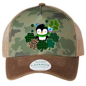 Penguin St Patty's Day Cute Shamrocks  Legacy Tie Dye Trucker Hat