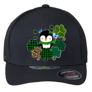 Penguin St Patty's Day Cute Shamrocks  Flexfit Unipanel Trucker Cap