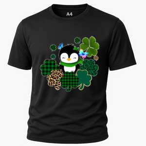 Penguin St Patty's Day Cute Shamrocks  Cooling Performance Crew T-Shirt