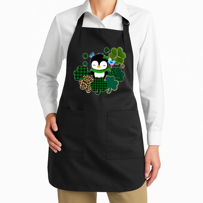 Penguin St Patty's Day Cute Shamrocks  Apron
