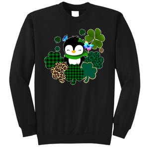 Penguin St Patty's Day Cute Shamrocks  Sweatshirt