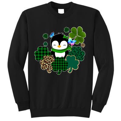 Penguin St Patty's Day Cute Shamrocks  Sweatshirt