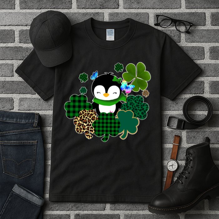 Penguin St Patty's Day Cute Shamrocks  Tall T-Shirt
