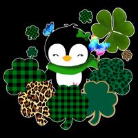 Penguin St Patty's Day Cute Shamrocks  Impact Tech Backpack