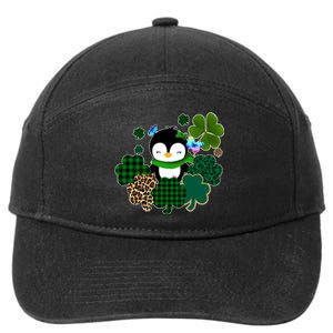 Penguin St Patty's Day Cute Shamrocks  7-Panel Snapback Hat