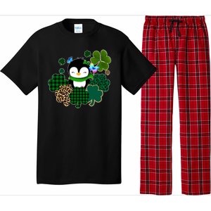 Penguin St Patty's Day Cute Shamrocks  Pajama Set