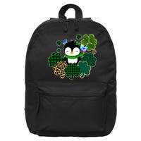 Penguin St Patty's Day Cute Shamrocks  16 in Basic Backpack