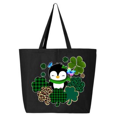 Penguin St Patty's Day Cute Shamrocks  25L Jumbo Tote