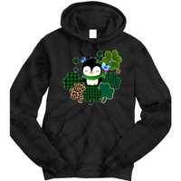 Penguin St Patty's Day Cute Shamrocks  Tie Dye Hoodie