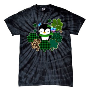 Penguin St Patty's Day Cute Shamrocks  Tie-Dye T-Shirt