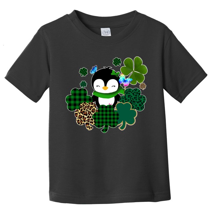 Penguin St Patty's Day Cute Shamrocks  Toddler T-Shirt