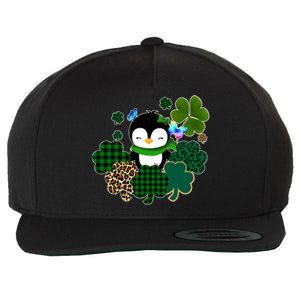 Penguin St Patty's Day Cute Shamrocks  Wool Snapback Cap