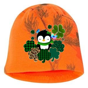 Penguin St Patty's Day Cute Shamrocks  Kati - Camo Knit Beanie