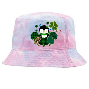 Penguin St Patty's Day Cute Shamrocks  Tie-Dyed Bucket Hat