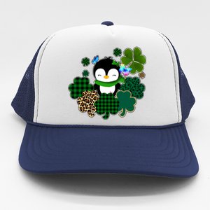 Penguin St Patty's Day Cute Shamrocks  Trucker Hat