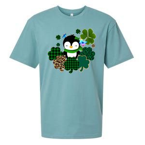 Penguin St Patty's Day Cute Shamrocks  Sueded Cloud Jersey T-Shirt