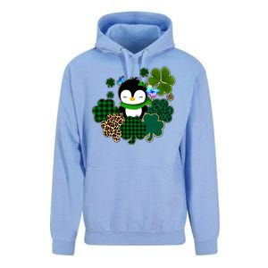 Penguin St Patty's Day Cute Shamrocks  Unisex Surf Hoodie