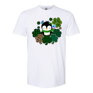 Penguin St Patty's Day Cute Shamrocks  Softstyle CVC T-Shirt