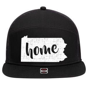 Pennsylvania Home State 7 Panel Mesh Trucker Snapback Hat