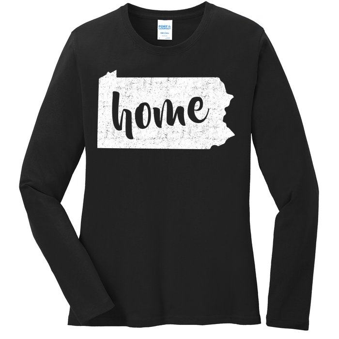 Pennsylvania Home State Ladies Long Sleeve Shirt