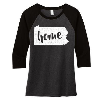 Pennsylvania Home State Women's Tri-Blend 3/4-Sleeve Raglan Shirt