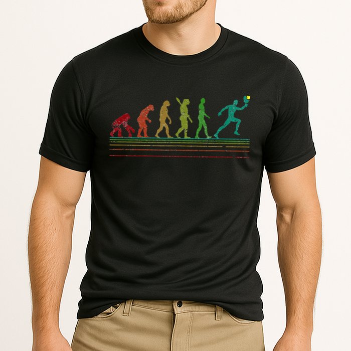 Pickleball Evolution of Man Funny Cooling Performance Crew T-Shirt