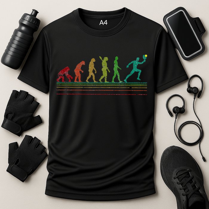 Pickleball Evolution of Man Funny Cooling Performance Crew T-Shirt