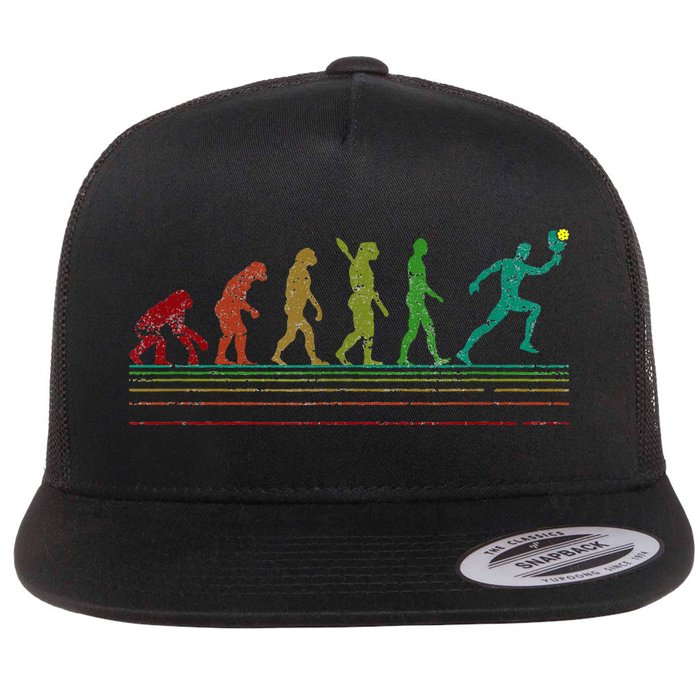 Pickleball Evolution of Man Funny Flat Bill Trucker Hat
