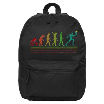 Pickleball Evolution of Man Funny 16 in Basic Backpack
