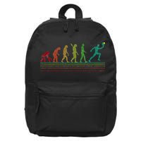 Pickleball Evolution of Man Funny 16 in Basic Backpack