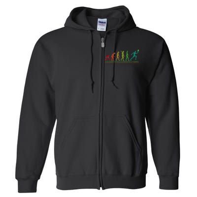 Pickleball Evolution of Man Funny Full Zip Hoodie