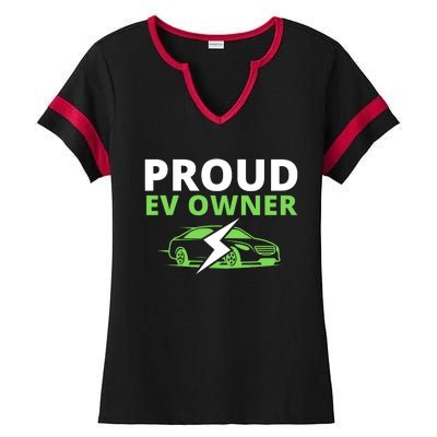 Proud EV Owner, I Love ECars, Drive EVs, Funny Electric Car Ladies Halftime Notch Neck Tee