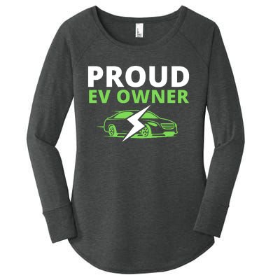 Proud EV Owner, I Love ECars, Drive EVs, Funny Electric Car Women's Perfect Tri Tunic Long Sleeve Shirt