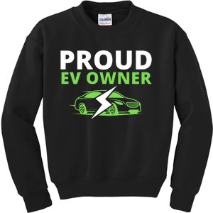 Proud EV Owner, I Love ECars, Drive EVs, Funny Electric Car Kids Sweatshirt