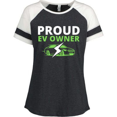 Proud EV Owner, I Love ECars, Drive EVs, Funny Electric Car Enza Ladies Jersey Colorblock Tee