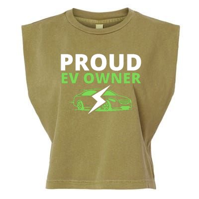 Proud EV Owner, I Love ECars, Drive EVs, Funny Electric Car Garment-Dyed Women's Muscle Tee