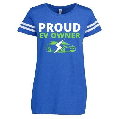 Proud EV Owner, I Love ECars, Drive EVs, Funny Electric Car Enza Ladies Jersey Football T-Shirt