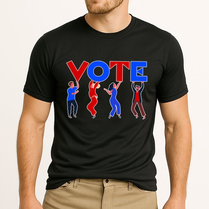People Holding VOTE Letters  Red White Blue Version Cooling Performance Crew T-Shirt